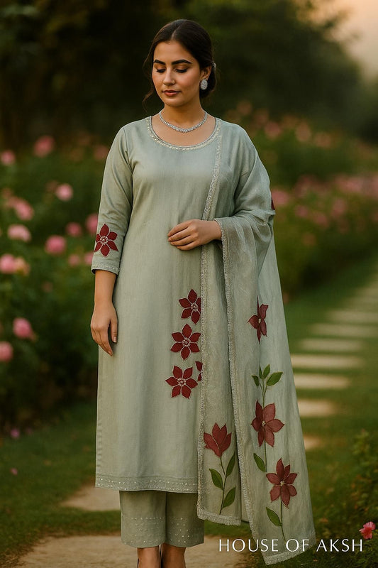 Sage Bloom Lawn Suit